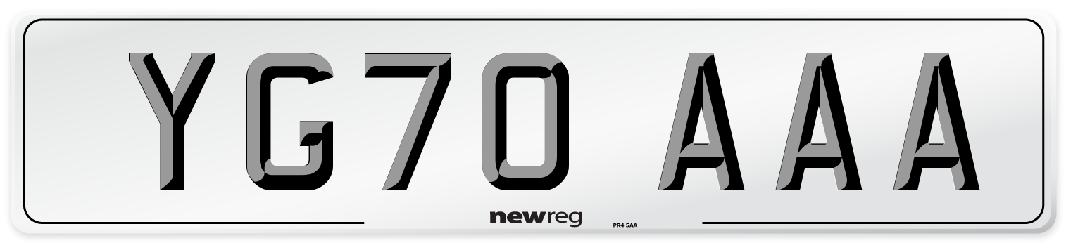 YG70 AAA Number Plate from New Reg